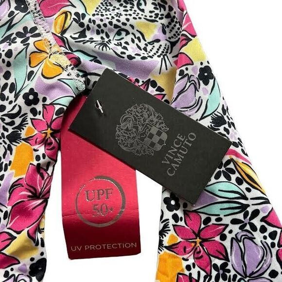 Vince Camuto Girl's Floral Tropical Jungle Print Rashguard SPF 50 Swim T… - Picture 6 of 12